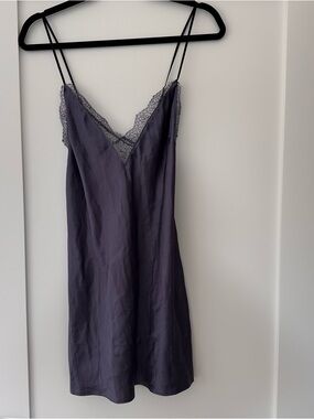 Victorias Secret satin open-back purple slip dress